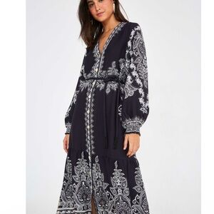 Farm Rio “Floral Scarf” Maxi Dress